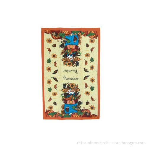 sunflowers printed tea towel